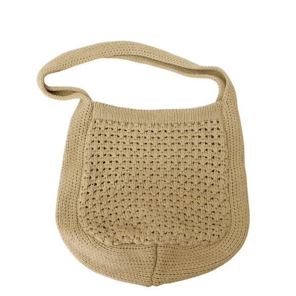 Unbranded Handbags - Womens Crochet Woven Handbag Beach Knitted Crochet Hobo Shoulder Tote Bag Tan